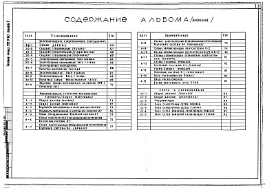 Состав альбома. Типовой проект 252-9-80Альбом 1 Архитектурно-строительное, технологическое решение. Отопление и вентиляция. Водопровод и канализация. Технологические коммуникации. Электроосвещение и силовое электрооборудование.  Автоматизация сантехнических устройств (общие материалы). Связь и