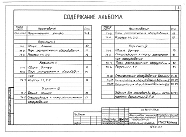 Состав альбома. Типовой проект 416-07-229.86Альбом 1 Технология производства