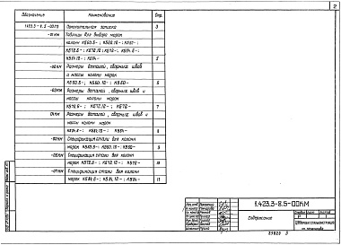 Состав альбома. Серия 1.423.3-8 СтальныеВыпуск 5 Колонны для зданий высотой от 6 до 8,4 м бескрановых и с подвесными электрическими кранами общего назначения грузоподъемностю 5 т с применением профилей по сокращенному сортаменту металлопроката (дополнение к выпуску 2). Чертежи КМ