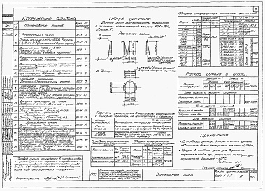 Состав альбома. Типовой проект 902-1-41Альбом 3 Архитектурно-строительная часть (глубина заложения подводящего коллектора 4,0 м). Подземная часть (основной и упрощенный варианты)