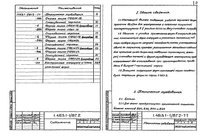 Состав альбома. Серия 1.463.1-1/87 ФермыВыпуск 2 Рабочие чертежи ферм.