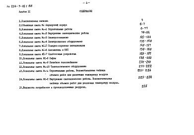 Состав альбома. Типовой проект 254-7-16.1.88Альбом 11 Сметы