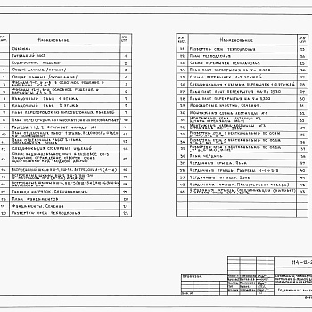 Состав фльбома. Типовой проект 114-12-231.90Альбом 1 Архитектурно-строительные чертежи.