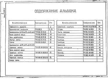 Состав альбома. Серия 7.902-3 ГидроэлеваторыАльбом 1 Гидроэлеваторы для удаления осадка из водоприемных камер, песколовок и нефтеловушек. Рабочая документация.