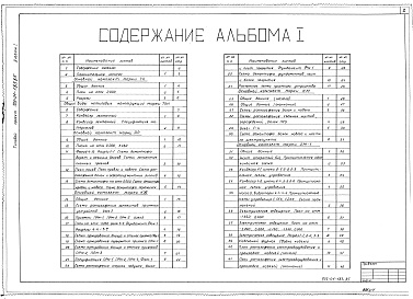 Состав альбома. Типовой проект 705-01-183.85Альбом 1 Пояснительная записка. Технологические чертежи. Архитектурно-строительные решения. Конструкции железобетонные и металлические. Электрооборудование и электроосвещение