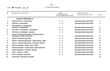 Состав альбома. Типовой проект 801-4-52.83Альбом 2 Заказные спецификации