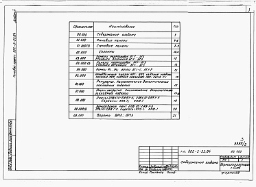 Состав альбома. Типовой проект 802-3-8.84Альбом 2  Примененный из 802-5-23.84 Изделия заводского изготовления 