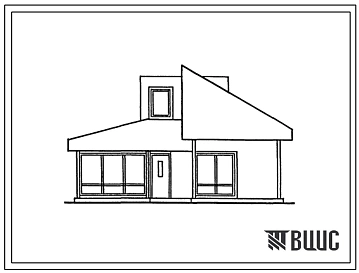 Типовой проект 187-000-399.13.86 Одноэтажный летний садовый домик с верандой, мансардой, погребом, встроенным душем и туалетом контейнерного типа (для строительства в Латвийской ССР)