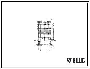 Типовой проект 901-6-87.86 Градирня четырехсекционная с вентиляторами 3ВГ25 капельная с секциями площадью 24 кв. м с каркасом из железобетонных элементов