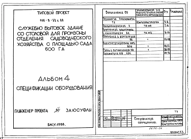Альбом 4 Спецификации оборудования
