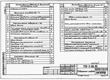 Альбом 2 Применен из тп 705-3-38.88 Технология производства. Электрическое освещение. Молниезащита здания. Вентиляция. Связь и сигнализация.      