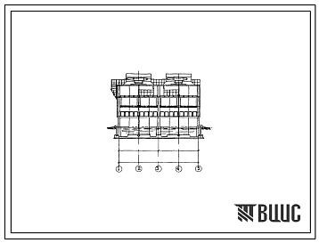 Типовой проект 901-6-101.89 Градирня двухсекционная с вентиляторами 2ВГ50М пленочная с секциями площадью 64 кв. м с каркасом из железобетонных элементов