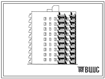 Типовой проект 177-02пв.85 9-этажная блок-секция торцевая 2Б-2Б-2Б-4Б (левая) 36-квартирная. Для строительства во 2 и 3 климатических районах на грунтах 2 типа просадочности и подрабатываемых территориях.