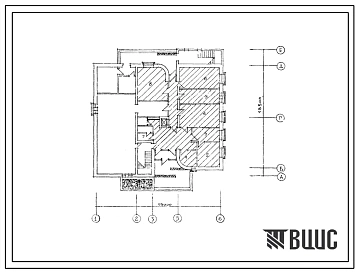 Типовой проект Б-3-145(264-24-11) Двойное использование первого этажа государственного архива на 100 тысяч единиц хранения,со стенами из кирпича, (убежище на 145 человек, размеры убежища 19,3м на 19м, режимы вентиляции 1,2,3).