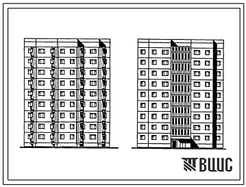 Типовой проект 93-043.85 Блок-секция рядовая 9-этажная 36-квартирная. Для строительства во 2А климатическом подрайоне (Мурманская область).