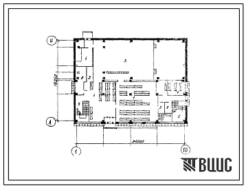 Типовой проект Б-3-280(262-12-187с) Двойное использование помещений 1 этажа сельского клуба с залом на 200 мест, (убежище на 280 человек, размеры убежища 24м на 18,25м, режимы вентиляции 1,2).