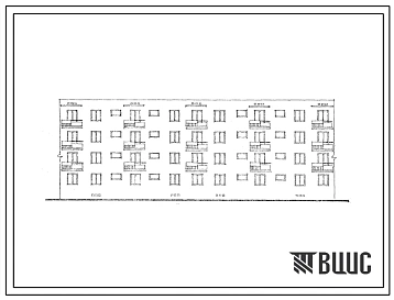 Типовой проект 109-012с Четырехэтажная сдвоенная блок-секция Р-5А.3Б-3Б.5А на 16 квартир.