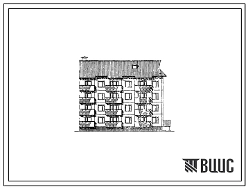 Типовой проект 135-0133 Четырехэтажная блок-секция торцевая правая на 12 квартир (двухкомнатных 2Б-4, трехкомнатных 3Б-8). Для строительства в 1В климатическом подрайоне, 2 и 3 климатических районах
