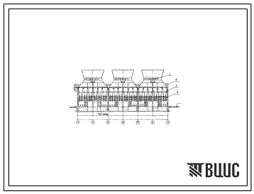 Типовой проект 901-6-93с.86 Градирня трехсекционная с вентиляторами 2ВГ70 капельная с секиями площадью 192 кв.м со стальным каркасом