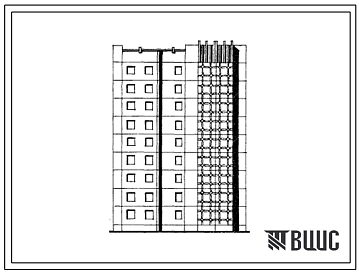 Типовой проект 135-0227.85 9-этажная 54-квартирная блок-секция 2Б-1А-1Б-1Б-1Б-1Б