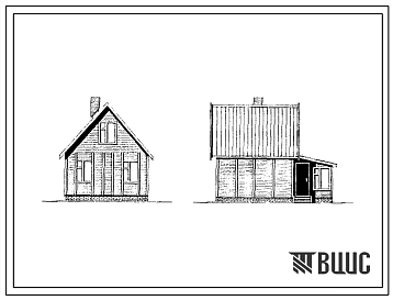 Типовой проект 181-115-140.86 Двухкомнатный летний садовый домик с мансардой. Площадь, м2: общая 24,6, мансарды 11,8, веранды 9,6