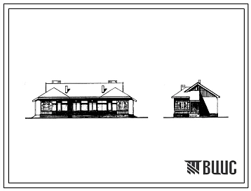 Типовой проект 185-000-334с.85 Одноэтажный жилой дом на 2 двухкомнатные квартиры типа 2Б для государственного строительства