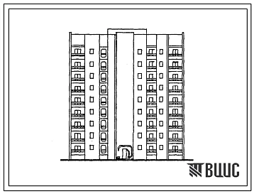 Типовой проект 153-019с.86 Девятиэтажная блок-секция на 35 квартир с четырьмя квартирами на площадку лестнично-лифтового узла