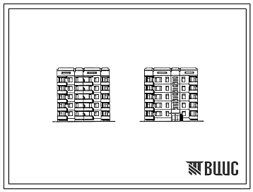 Типовой проект 135-0139с.87 Блок-секция 5-этажная 10-квартирная рядовая с торцовыми окончаниями 3-4