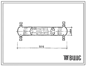 Типовой проект А-II,III,IV-30-414.88 Склад материалов и оборудования отдельно стоящий заглубленный из котлов железнодорожных цистерн (убежище на 30 человек, размеры убежища 21,57м на 3м, режимы вентиляции 1,2).