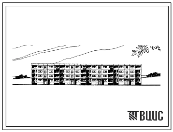 Типовой проект 111-99-24 Четырехэтажный четырехсекционный крупнопанельный жилой дом на 44 квартиры (однокомнатных 1А-4, однокомнатных 1Б-8, двухкомнатных 2Б-20, трехкомнатных 3Б-8, четырехкомнатных 4Б-4). Для строительства в 1В климатическом подрайоне, 2
