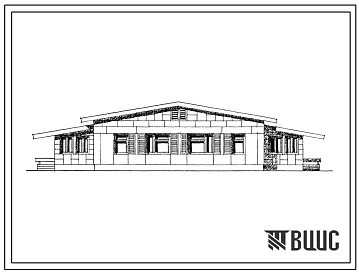 Типовой проект 183-47-32с.86 Одноэтажный двухквартирный жилой дом с квартирами типа 3Б