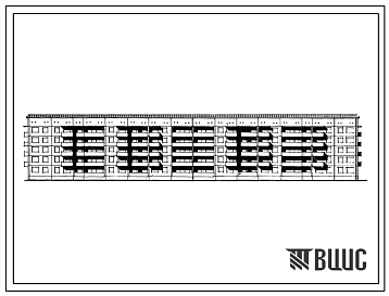 Типовой проект 111-135-29/1 Пятиэтажный шестисекционный жилой дом на 89 квартир широтной ориентации.
