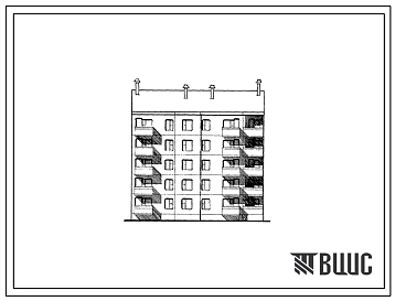 Типовой проект 135-05с/1 Пятиэтажная блок-секция рядовая правая на 15 квартир (двухкомнатных 2Б-5, трехкомнатных 3А-5, 3Б-5). Для строительства в районах сейсмичностью 7, 8 и 9 баллов в 1В климатическом подрайоне и условий строительства на трассе БАМ