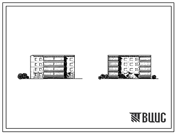 Типовой проект 76-08СП/1 Четырехэтажная блок-секция на 16 квартир (3Б.2Б-2Б.3Б) поворотная левая.