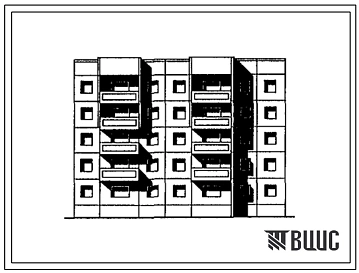 Типовой проект 97-0307.87 Блок-секция 5-этажная 20-квартирная торцевая правая 1-1-3-4