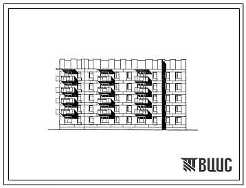 Типовой проект 174-07с.85 Блок-секция 5-этажная 2-секционная 35-квартирная торцовая 1А.1А.1Б.2Б-1Б.2Б.3А