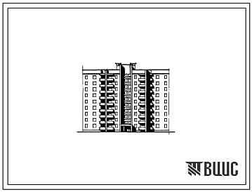 Типовой проект 89-099.86 Девятиэтажная блок-секция рядовая с торцевыми окончаниями на 72 квартиры (меридиональная)