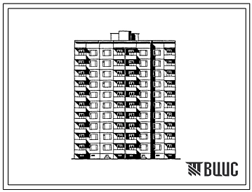 Типовой проект 90-0119.13.86 Блок-секция 10-этажная 40-квартирная рядовая с торцевыми окончаниями 2-2-3-3 (для строительства в городе Калининграде и Калининградской области)