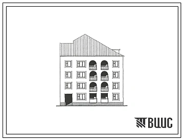 Типовой проект 118-192-34с.13.89 Жилой дом угловой на 11 квартир 1-3-3 с 5-комнатной квартирой на 1 этаже (СТЕНЫ ИЗ МОНОЛИТНОГО ТУФОБЕТОНА, Ориентация широтная, Сейсмичность 9 баллов, Трехэтажные, Четырехэтажные)