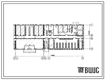 Типовой проект Б-3-255(223-3-123-26м) Бытовые помещения 1 этажа интерната при школе(спального корпуса) в конструкциях серии 123 на 280 мест, (убежище на 255 человек, размеры убежища 41,2м на 13,8м, режимы вентиляции 1,2,3).