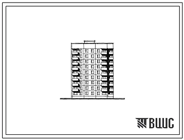 Типовой проект 135-027/1.2 Блок-секция 9-этажная 36 квартирная торцовая левая с рядовым окончанием 1Б-2Б-2Б-3Б
