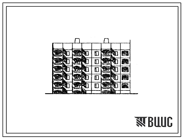 Типовой проект 105-090с.84 Блок-секция 5-этажная 25-квартирная 1Б.1Б.2Б-2Б.3Б торцевая левая. Шаг поперечных стен 3,6 м. Для строительства в 3 климатическом районе Киргизской ССР сейсмичностью 9 баллов.
