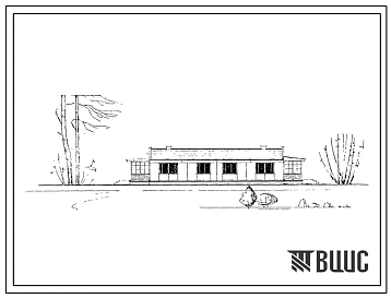 Типовой проект 1-50А-13 Одноэтажный двухквартирный жилой дом с 3- комнатными квартирами с полным благоустройством, стены из арболитовых блоков.