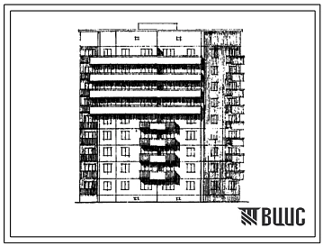 Типовой проект 108-044/1 Блок-секция девятиэтажная угловая правая на 36 квартир (однокомнатных 1Б-9, двухкомнатных 2Б-18, трехкомнатных 3Б-9) . Для строительства в 1В,2Б,2В, 2Г, 3А климатических подрайонах.