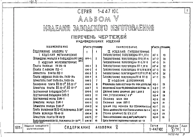 Альбом 5/71 Изделия заводского изготовления.