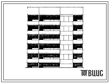 Типовой проект 104-040.85 Блок-секция рядовая с торцевыми окончаниями 5-этажная 15-квартирная типа 2Б. Для строительства во 2Б климатическом подрайоне Латвийской ССР.