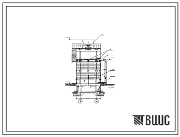 Типовой проект 901-6-85.86 Градирня двухсекционная с вентиляторами ВГ25 капельная с секиями площадью 24 кв.м с каркасом из железобетонных элементов