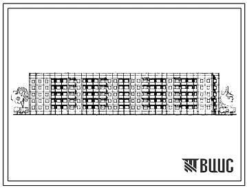 Типовой проект 111-94-1/75 Пятиэтажный шестисекционный крупнопанельный жилой дом на 80 квартир.