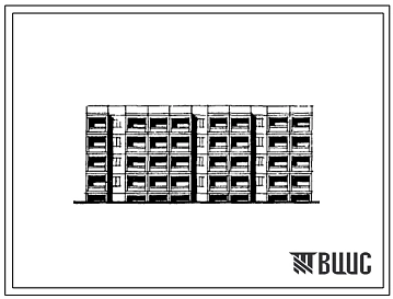 Типовой проект ТДСК-71А/77-012сп/1 Блок-секция четырехэтажная 24-квартирная    с правым торцовым окончанием (двухкомнатных 2А — 12, 2Б — 8, трехкомнатных 3Б - 4).