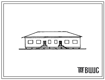 Типовой проект 1с-100-1 Одноэтажный дом на 4 квартиры со стенами из мелких блоков